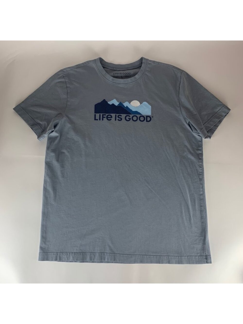 Life is Good Blue Short Sleeve Crusher Tee Shirt Mens Large